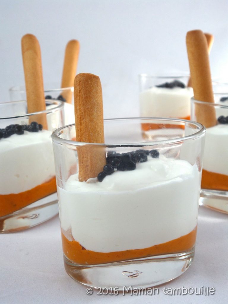 Verrine de poivron mousse de chèvre et billes de balsamique Maman