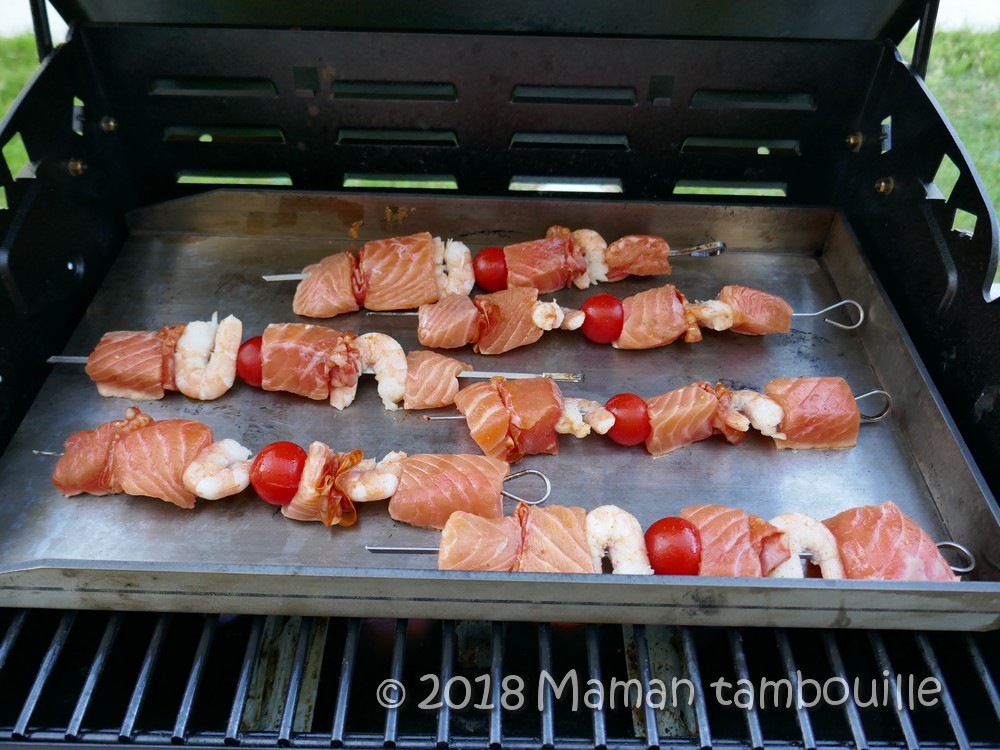 Brochette de saumon à la plancha Maman Tambouille