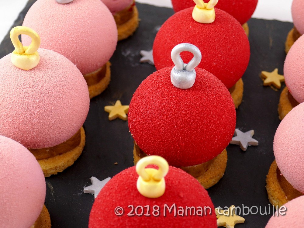 Boules de Noël framboise litchi Maman Tambouille