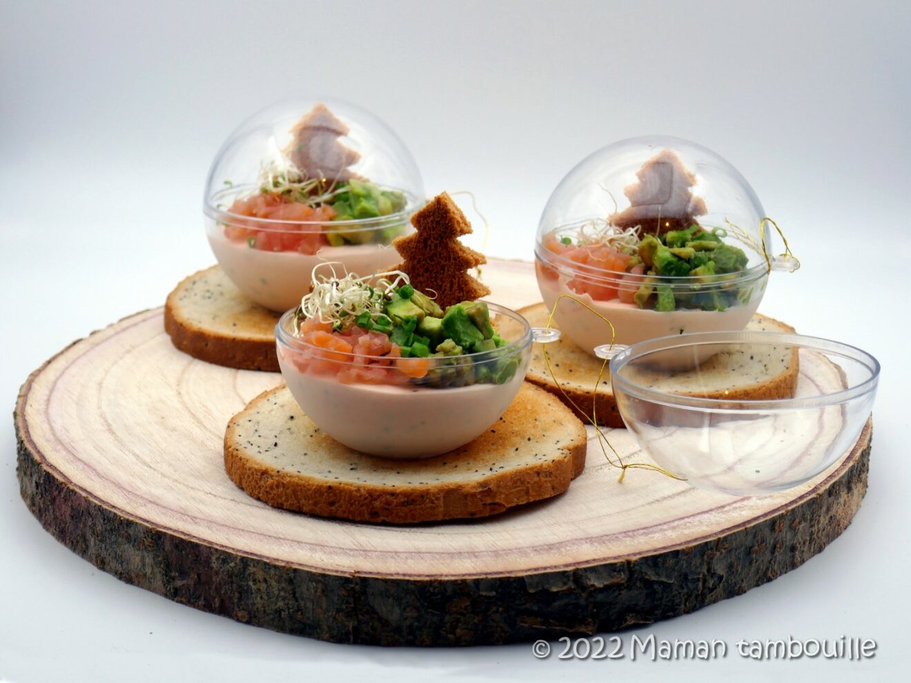 Boules de noël au saumon Maman Tambouille