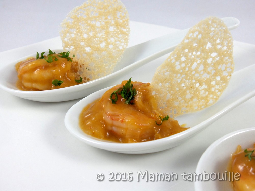 Recette pour l'apéritif : Cuillères de poisson à l'orange