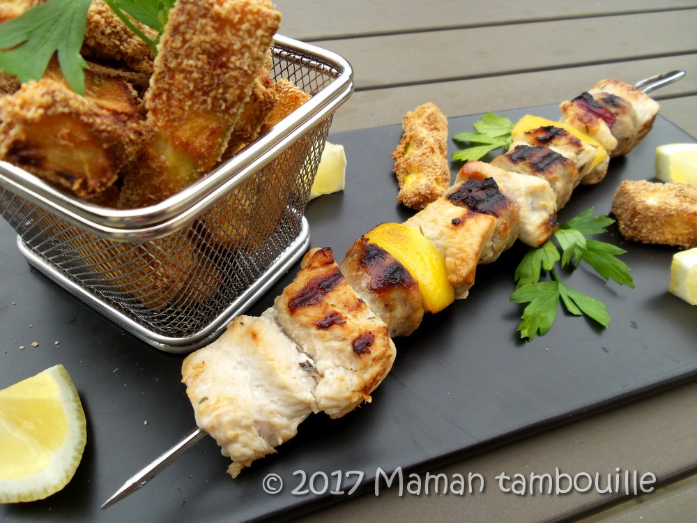 Brochettes de poitrine de dinde et saucisses Italiennes douce