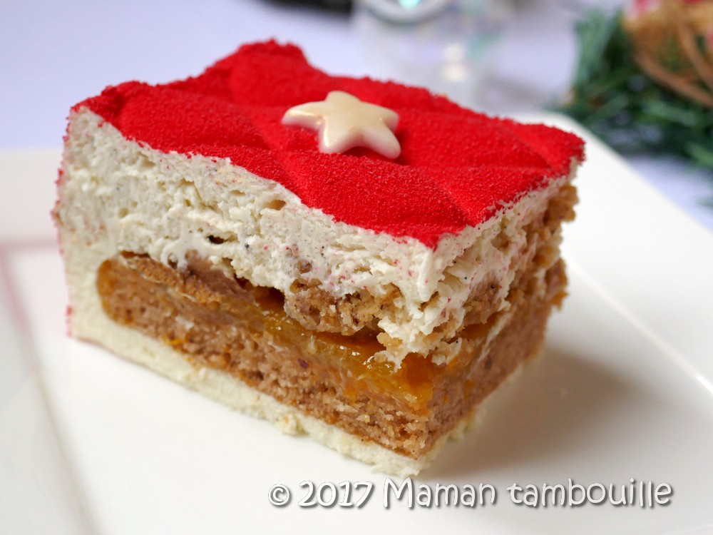 Parce qu'il n'y a pas que les bûches qui comptent pour fêter la fin de  l'année. Bel entremets clémentine / pain d'épices / vanille - Sucre d'Orge  et Pain d'Epices