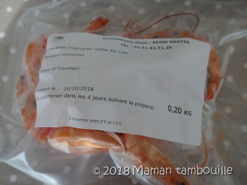 Crevettes tropicales  Poissonnerie Paon & livraison
