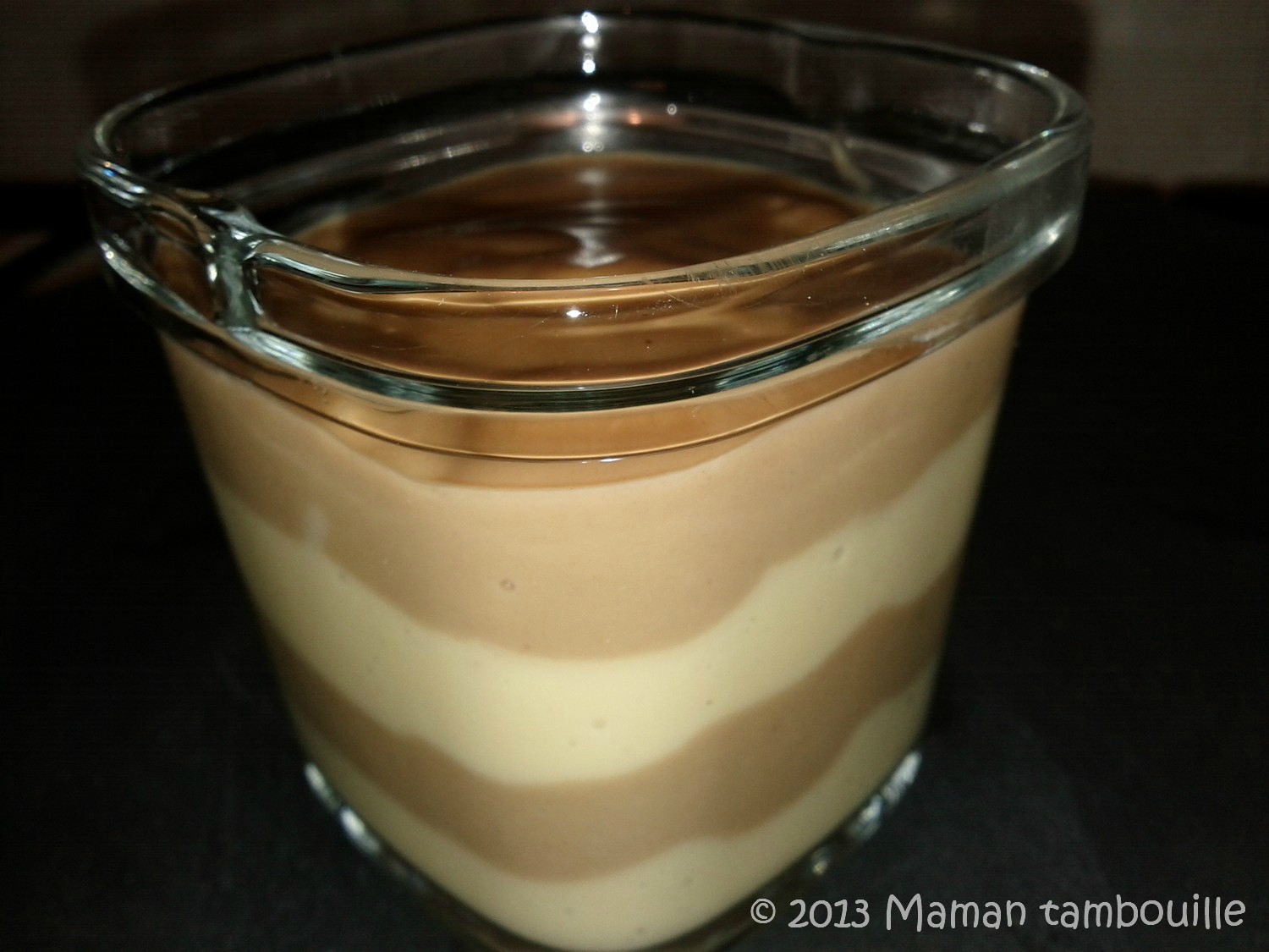 Crème façon « danette » vanille/pralinoise