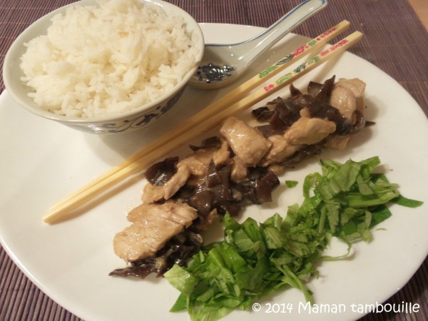 Poulet au gingembre et champignons noirs Maman Tambouille