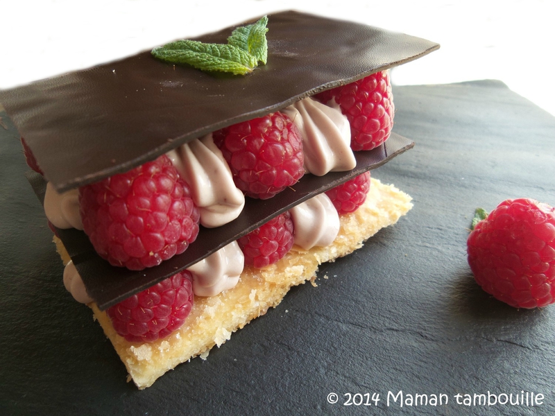 You are currently viewing Mille feuilles chocolat framboise