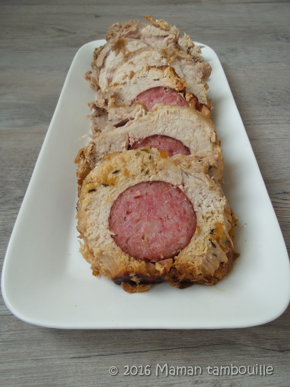 You are currently viewing Rôti de porc à la saucisse de morteau