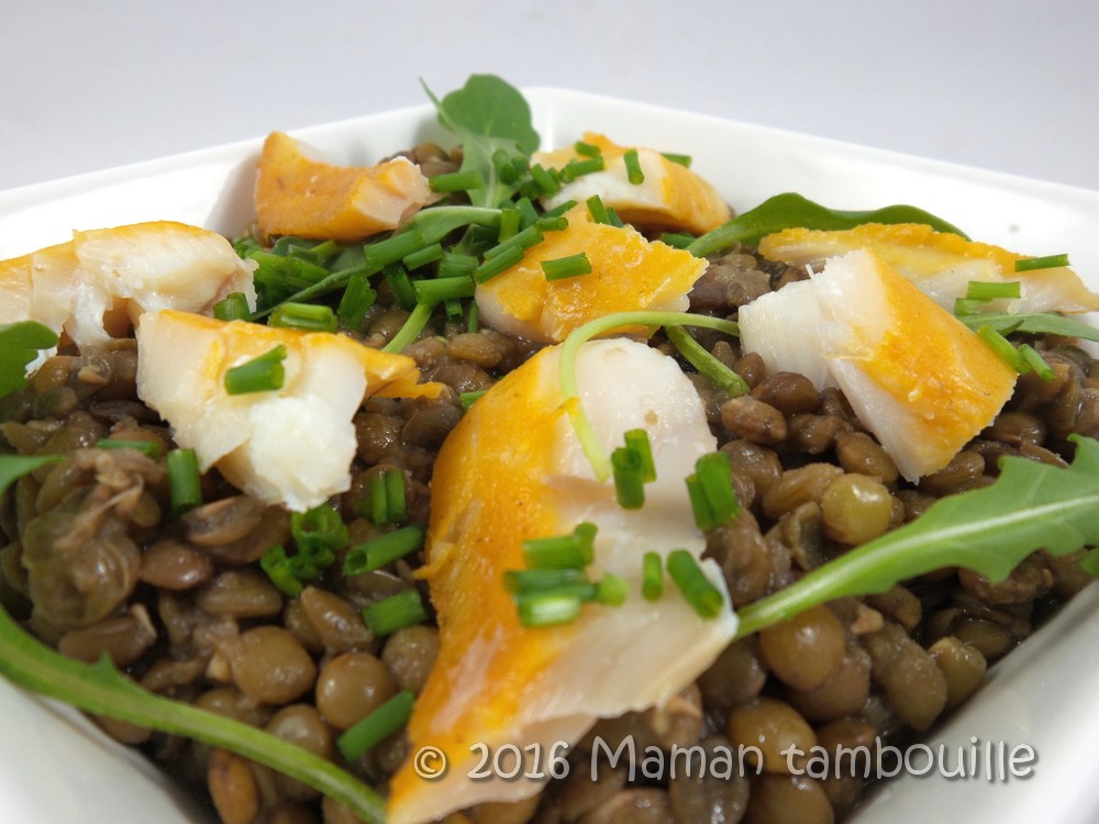 Salade de lentilles au haddock Maman Tambouille
