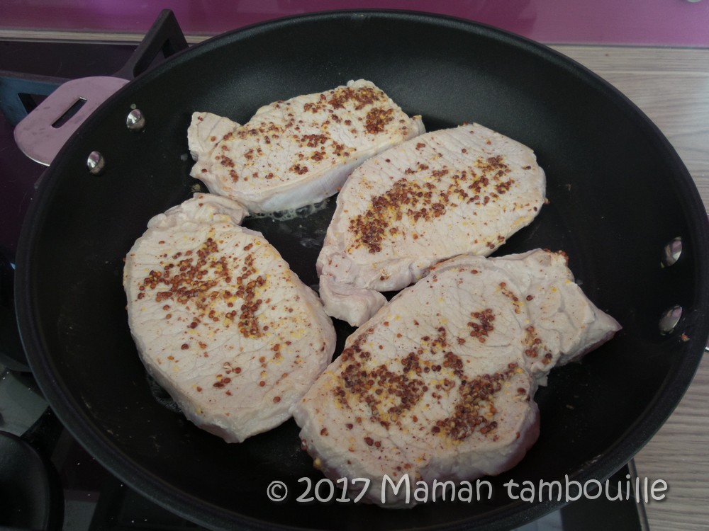 Côtes de porc moutarde et cheddar Maman Tambouille