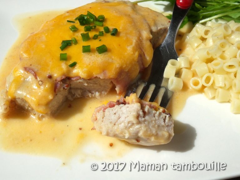 Côtes de porc moutarde et cheddar Maman Tambouille