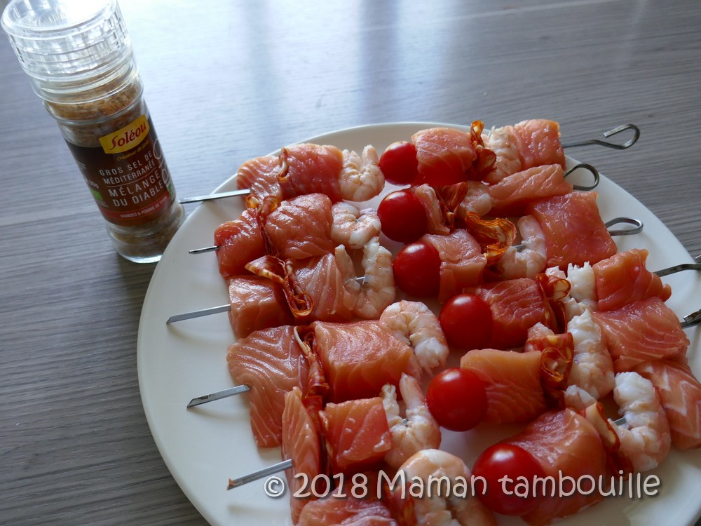 Brochette de saumon à la plancha Maman Tambouille Brochette de saumon à la plancha Maman Tambouille