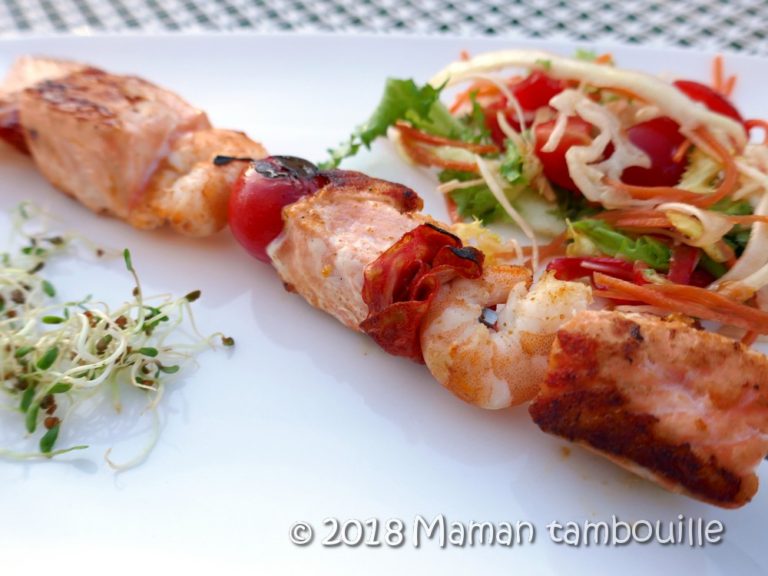 Brochette de saumon à la plancha Maman Tambouille Brochette de saumon à la plancha Maman Tambouille
