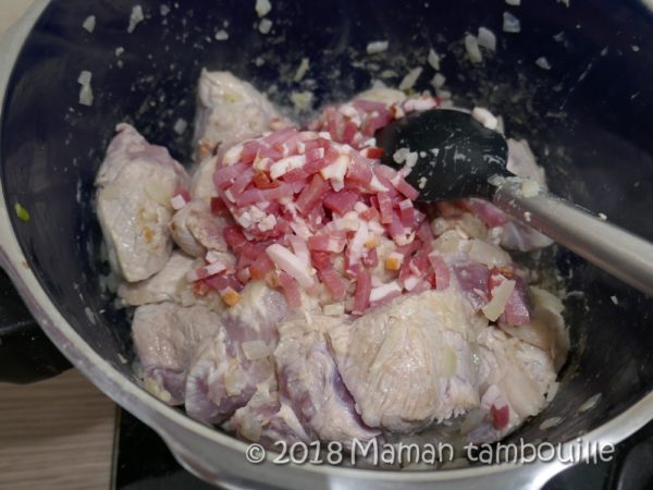 Sauté de porc sauce crémée au cognac Maman Tambouille