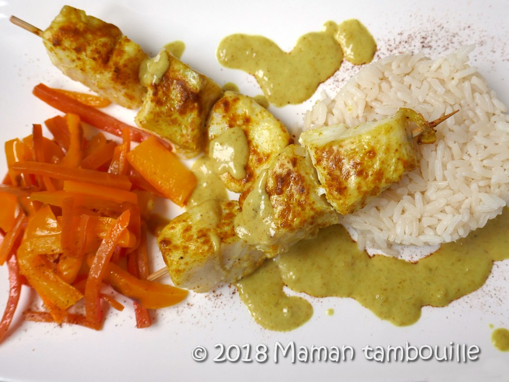 You are currently viewing Brochettes de poisson curry coco