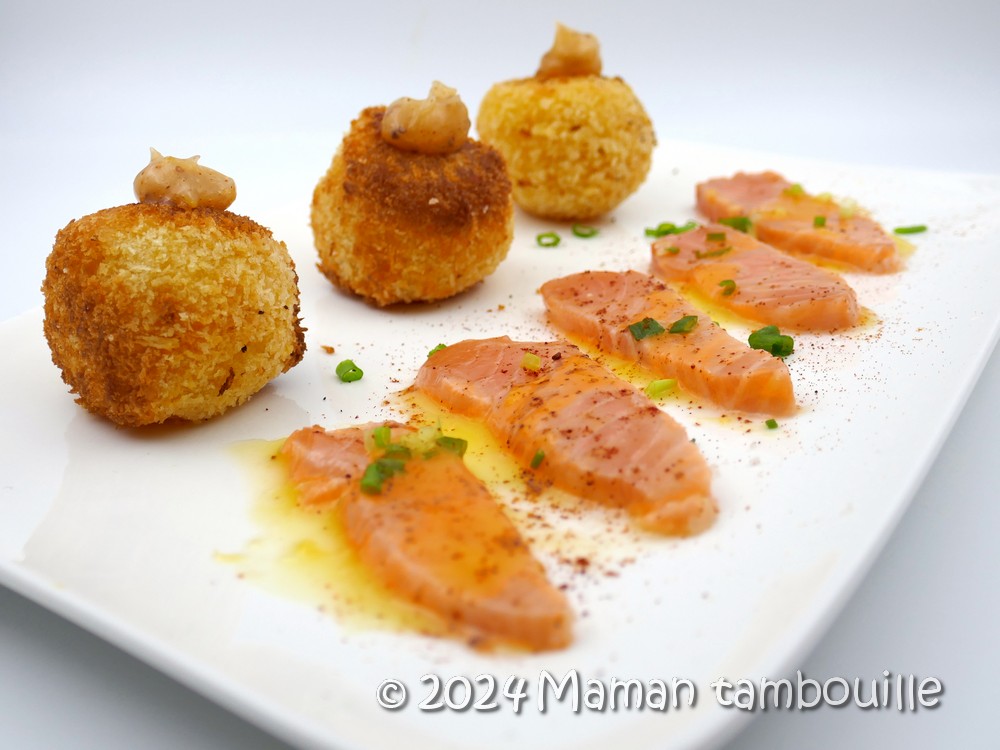 Arancini et saumon